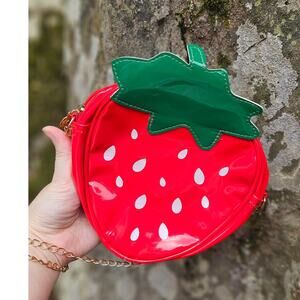 Boutique PVC Strawberry Crossbody ~ Kidcore Kawaii Fruitcore ~ Fruity Red Bag